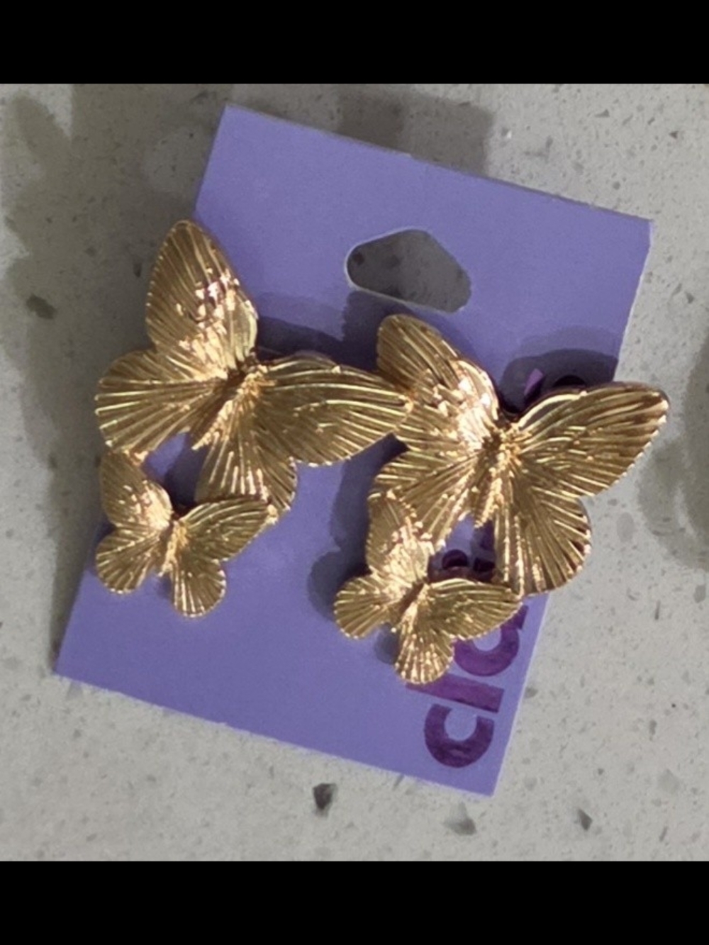 Claire's Gold Butterfly Trio Stud Earrings